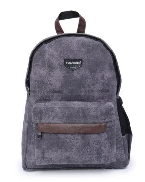 Distorted Cotton Canvas Backpack (Grey)