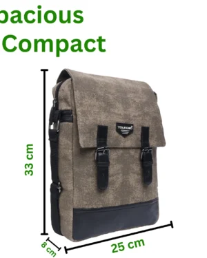 Retro Distorted Cotton Canvas Messenger Bag (Khaaki)